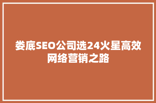 娄底SEO公司选24火星高效网络营销之路