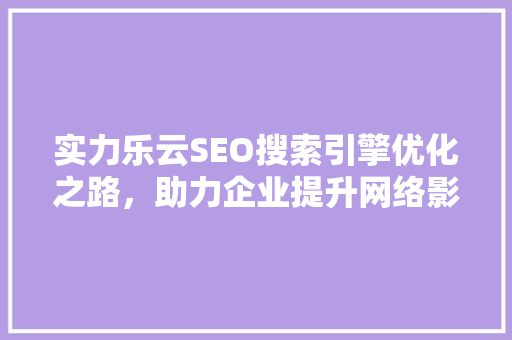 实力乐云SEO搜索引擎优化之路，助力企业提升网络影响力