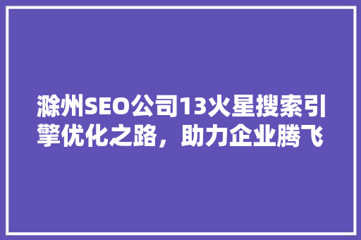 滁州SEO公司13火星搜索引擎优化之路，助力企业腾飞