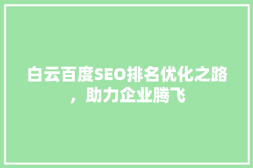 白云百度SEO排名优化之路，助力企业腾飞