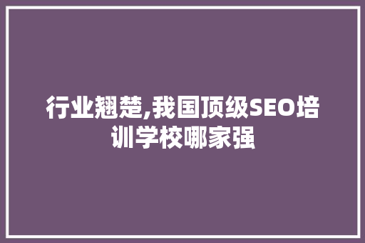 行业翘楚,我国顶级SEO培训学校哪家强