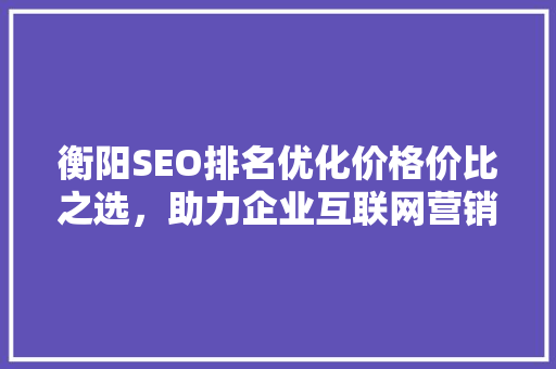 衡阳SEO排名优化价格价比之选，助力企业互联网营销