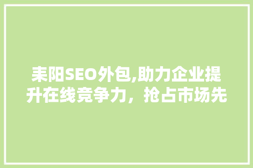 耒阳SEO外包,助力企业提升在线竞争力，抢占市场先机