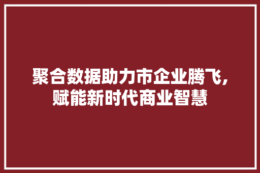 聚合数据助力市企业腾飞,赋能新时代商业智慧 聚合数据助力市企业腾飞,赋能新时代商业智慧 SEO教程