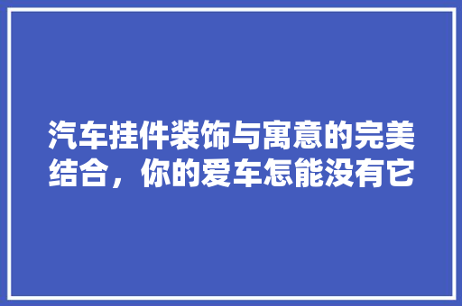 汽车挂件装饰与寓意的完美结合，你的爱车怎能没有它