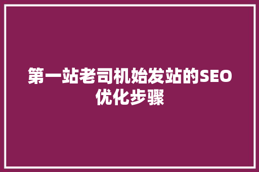 第一站老司机始发站的SEO优化步骤