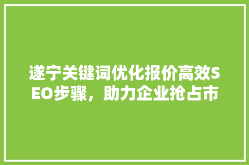 遂宁关键词优化报价高效SEO步骤，助力企业抢占市场先机
