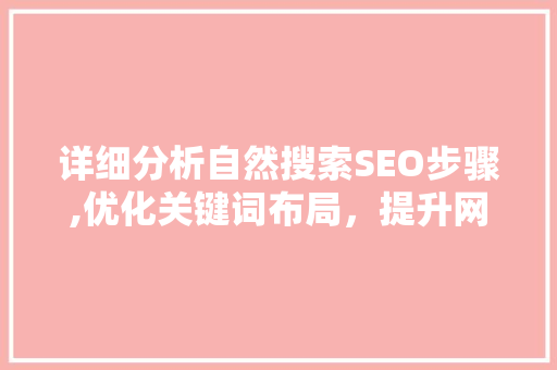详细分析自然搜索SEO步骤,优化关键词布局，提升网站排名