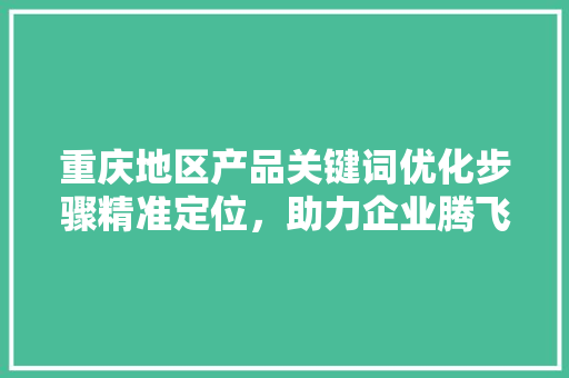 重庆地区产品关键词优化步骤精准定位，助力企业腾飞