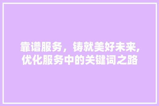 靠谱服务，铸就美好未来,优化服务中的关键词之路