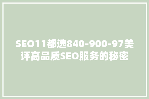 SEO11都选840-900-97美评高品质SEO服务的秘密 友链在线