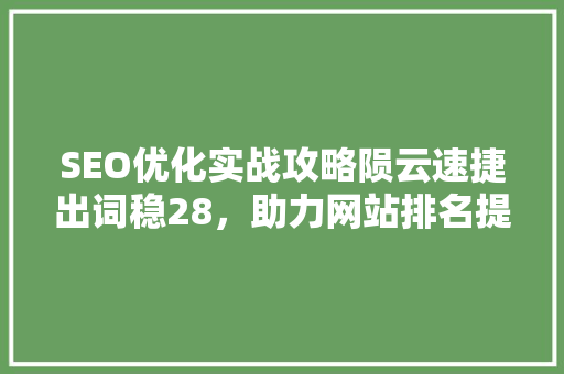 SEO优化实战攻略陨云速捷出词稳28，助力网站排名提升