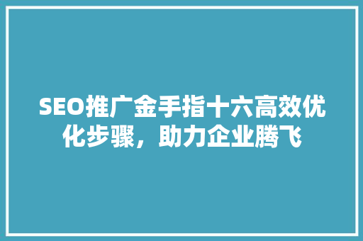 SEO推广金手指十六高效优化步骤，助力企业腾飞 WordPress教程