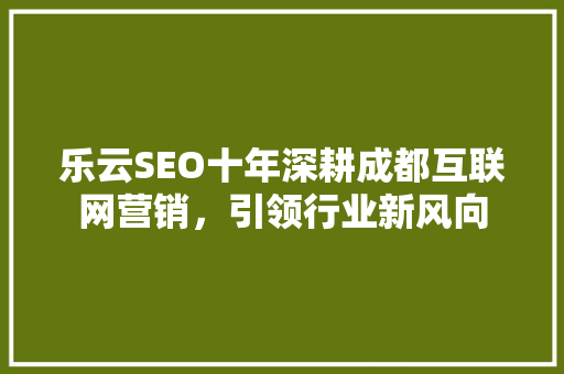 乐云SEO十年深耕成都互联网营销，引领行业新风向