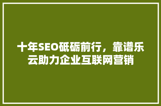 十年SEO砥砺前行，靠谱乐云助力企业互联网营销 WordPress教程