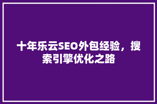 十年乐云SEO外包经验，搜索引擎优化之路