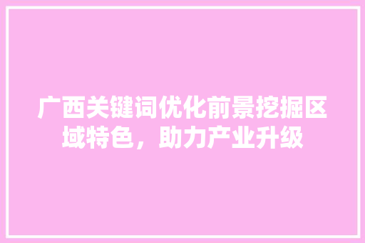 广西关键词优化前景挖掘区域特色，助力产业升级