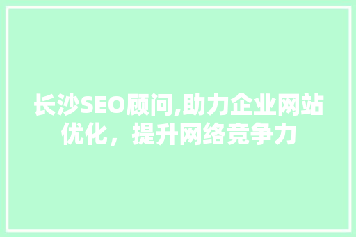 长沙SEO顾问,助力企业网站优化，提升网络竞争力