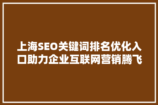 上海SEO关键词排名优化入口助力企业互联网营销腾飞