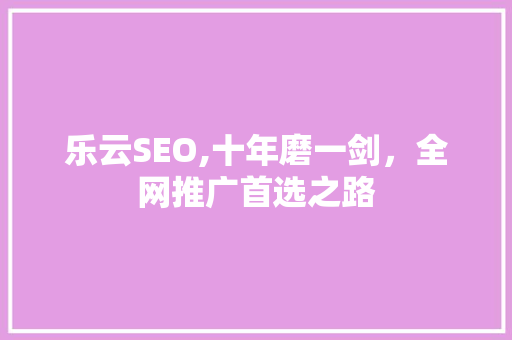 乐云SEO,十年磨一剑，全网推广首选之路