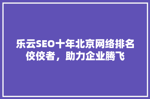 乐云SEO十年北京网络排名佼佼者，助力企业腾飞