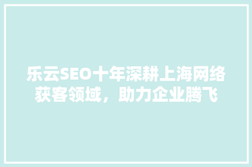 乐云SEO十年深耕上海网络获客领域，助力企业腾飞