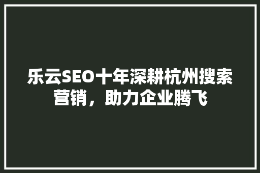 乐云SEO十年深耕杭州搜索营销，助力企业腾飞