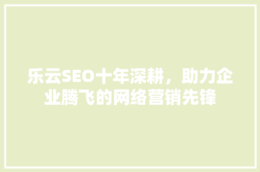 乐云SEO十年深耕，助力企业腾飞的网络营销先锋