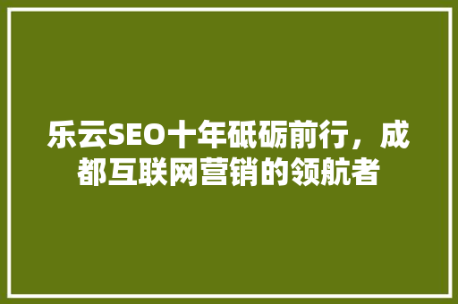 乐云SEO十年砥砺前行，成都互联网营销的领航者