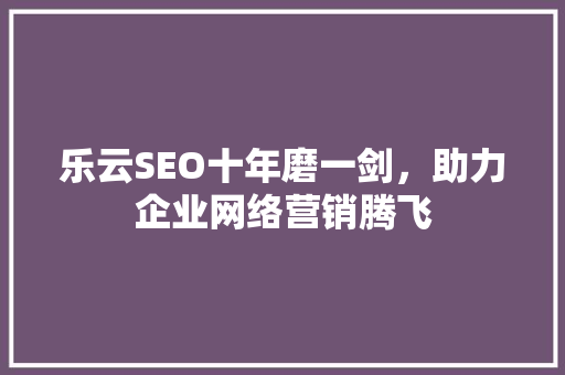 乐云SEO十年磨一剑，助力企业网络营销腾飞