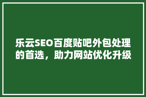 乐云SEO百度贴吧外包处理的首选，助力网站优化升级