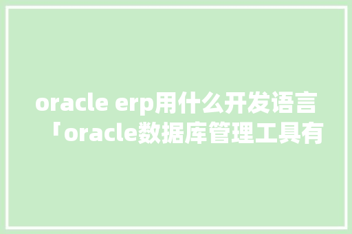 oracle erp用什么开发语言「oracle数据库管理工具有哪些」 oracle erp用什么开发语言「oracle数据库管理工具有哪些」 友链在线