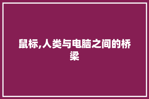 鼠标,人类与电脑之间的桥梁 鼠标,人类与电脑之间的桥梁 WordPress教程