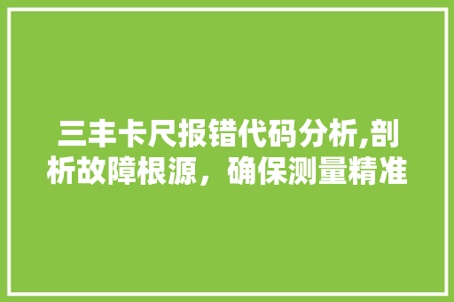 三丰卡尺报错代码分析,剖析故障根源，确保测量精准 三丰卡尺报错代码分析,剖析故障根源，确保测量精准 服务器/数据库
