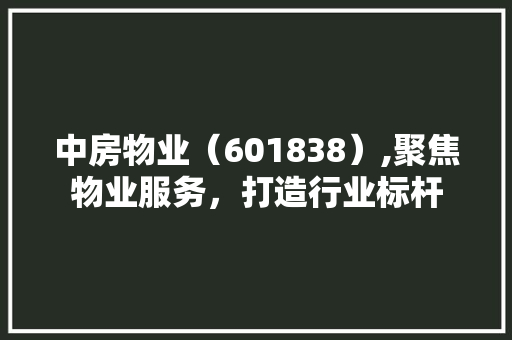 中房物业（601838）,聚焦物业服务，打造行业标杆 中房物业（601838）,聚焦物业服务，打造行业标杆 Web前端