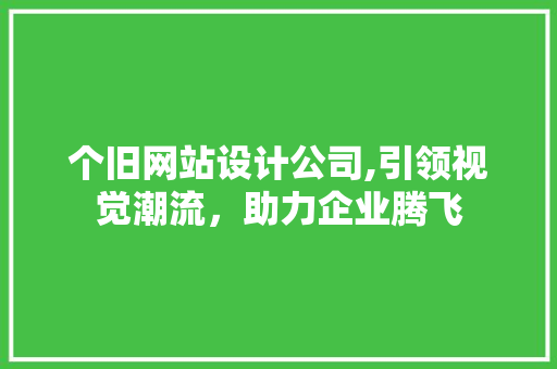 个旧网站设计公司,引领视觉潮流，助力企业腾飞