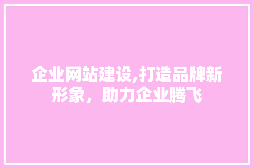 企业网站建设,打造品牌新形象，助力企业腾飞