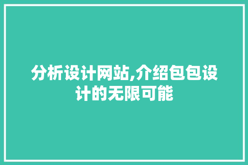分析设计网站,介绍包包设计的无限可能