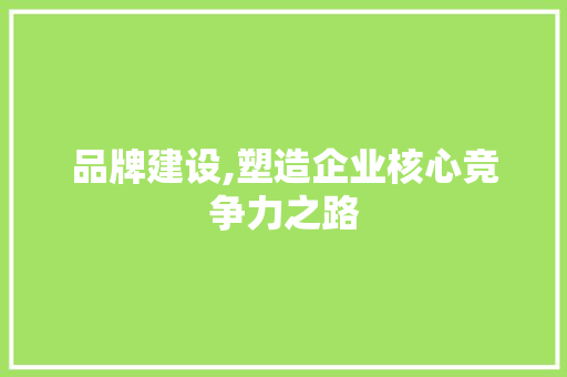 品牌建设,塑造企业核心竞争力之路 品牌建设,塑造企业核心竞争力之路 友链在线