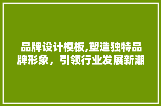 品牌设计模板,塑造独特品牌形象，引领行业发展新潮流
