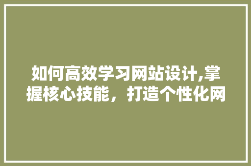如何高效学习网站设计,掌握核心技能，打造个性化网站