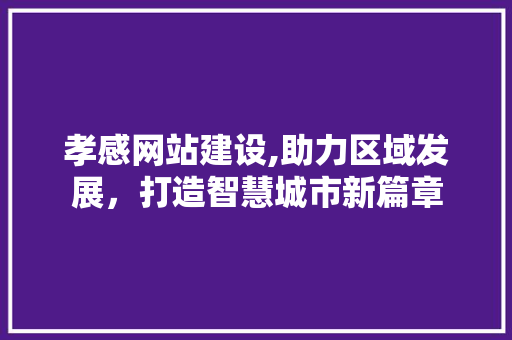 孝感网站建设,助力区域发展，打造智慧城市新篇章