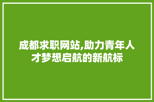 成都求职网站,助力青年人才梦想启航的新航标