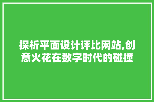 探析平面设计评比网站,创意火花在数字时代的碰撞