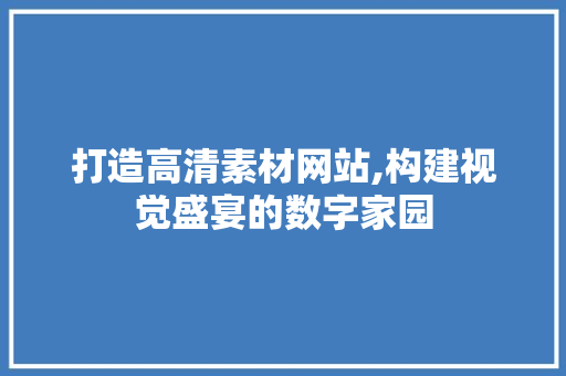 打造高清素材网站,构建视觉盛宴的数字家园