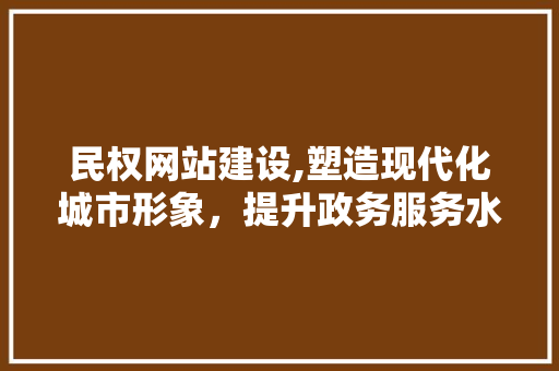 民权网站建设,塑造现代化城市形象，提升政务服务水平