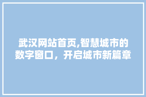 武汉网站首页,智慧城市的数字窗口，开启城市新篇章