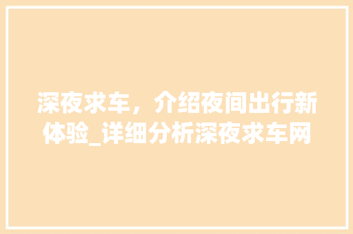 深夜求车，介绍夜间出行新体验_详细分析深夜求车网站的创新设计 深夜求车，介绍夜间出行新体验_详细分析深夜求车网站的创新设计 SEO教程