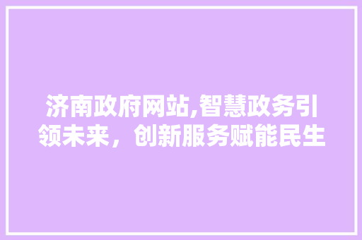 济南政府网站,智慧政务引领未来，创新服务赋能民生